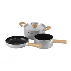 Grytset i aluminium med tålig non-stick behandling.