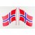 Självhäftande Flaggdekal Norge 12 x 8 cm