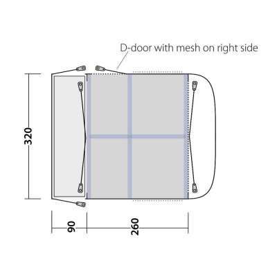 Planlösning Outwell Parkville 260SA Biltält