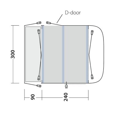 Outwell Newburg 240 Air Husbilstält 240-270 cm planlösning