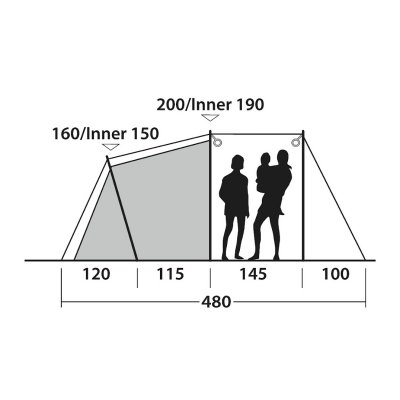 Takhöjd för Outwell Springwood 5 familjetält.
