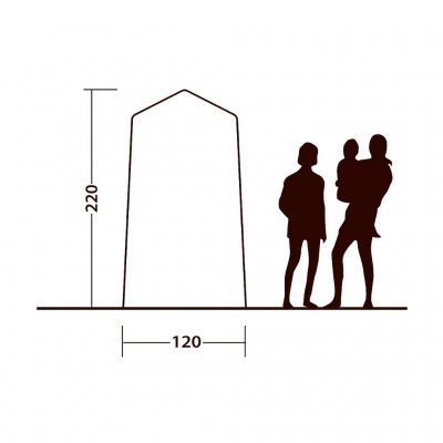 Höjdskiss 2 Outwell Seahaven dusch/toalettält.