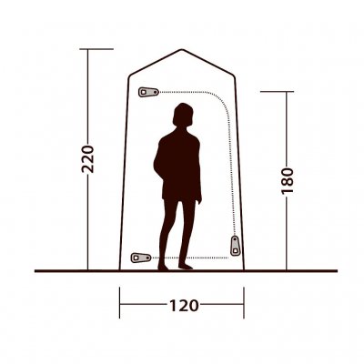 Höjdskiss Outwell Seahaven dusch/toalettält.