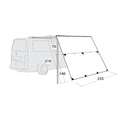 Måttskiss för Outwell Hillcrest Tarp