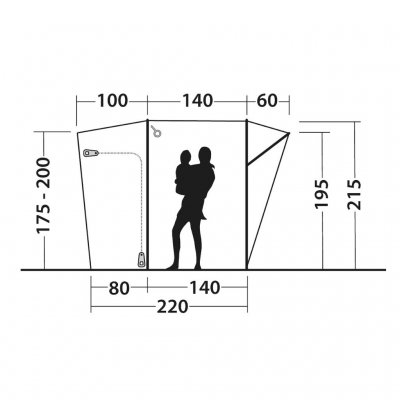 Höjdmått för Outwell Seacrest biltält