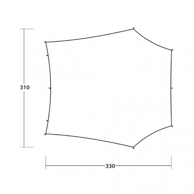 Mått ovanifrån tarpen Outwell Canopy M Soltak.