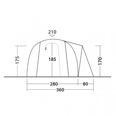 Mått på dörren på Outwell Nevada 4