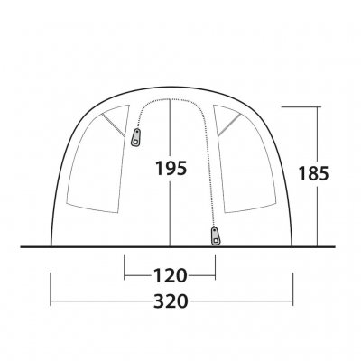 Dörrskiss för familjetältet Outwell Denver 5.