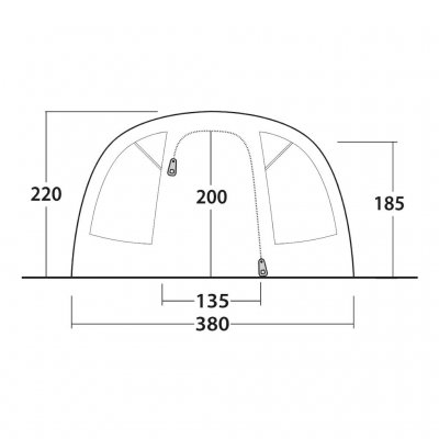 Dörrskiss för familjetältet Outwell Denver 6.
