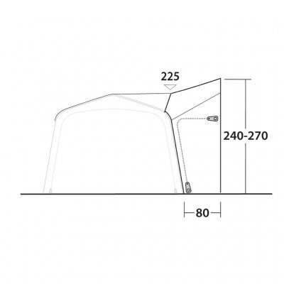 Höjdmått sida Outwell Jonesville 290/440SA