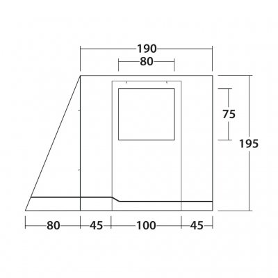 Skiss över Outwell Backroads Awning Room
