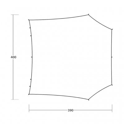 Mått ovanifrån tarpen Outwell Louisiana L soltak.