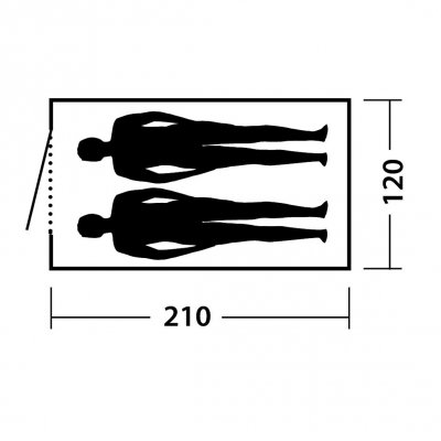 Tältet rymmer två personer.