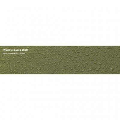 Setesdal 2 kupoltält närbild på tältduk, visar WeatherGuard 2000 polyester med PFC-fri vattenavvisning och tejpade sömmar.