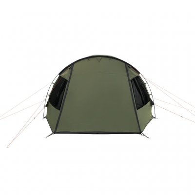 Easy Camp Kinn 5 Tält med stängd dörr och dubbla fönster i vardera riktning.