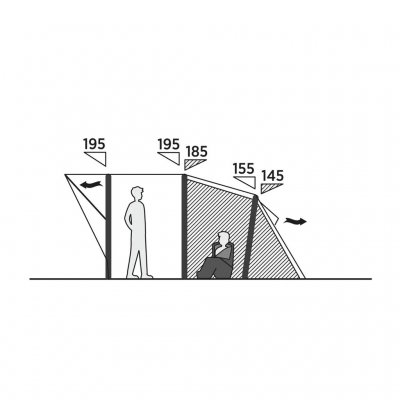 Skiss höjd för Easy Camp Senja 4 Air