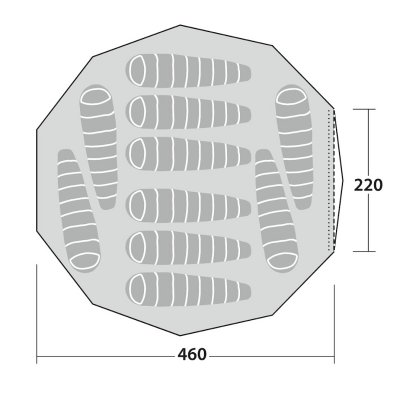 Planlösning för Robens Klondike Grande Tipitält.