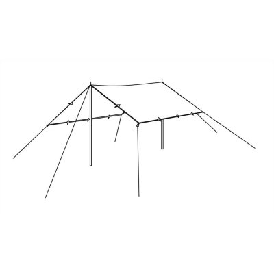 Monteringsförslag med tarpstång för Robens tarp.