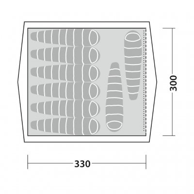 Planlösning för lägertältet Robens Prospector Castle