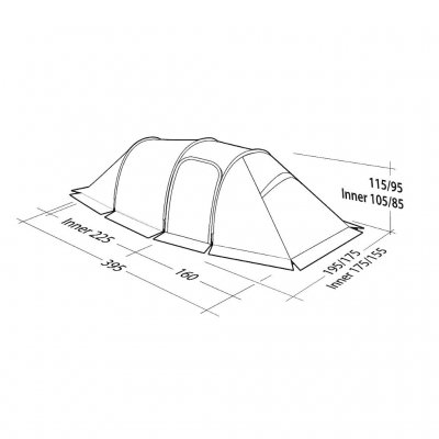 Dimensionerna för Nordic Lynx 3, 4 säsongstältet