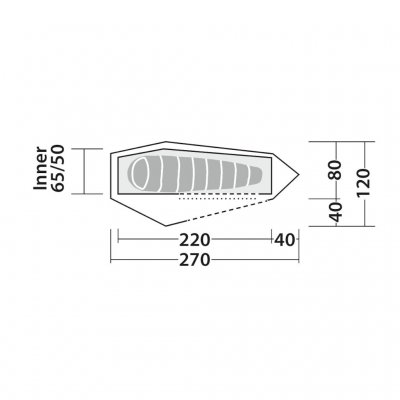 Planlösning för Robens Cress 1 Pro Tält