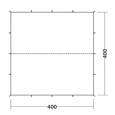 Måttskiss för Robens Tarp 4 x 4 m