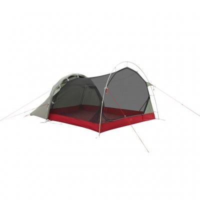 Robens Sprinter 3 LW tält med yttertältet nästan helt undanrullat – optimal ventilation för varma nätter.