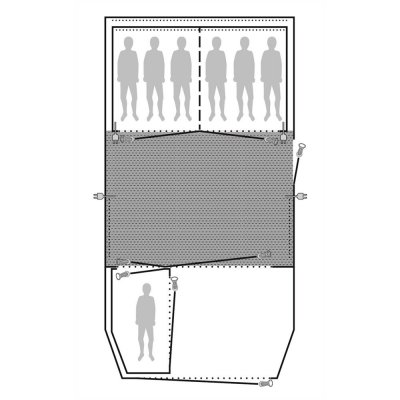 Mattan täcker hela Outwell Knightdale 7PAs mittersta rum, allrummet.