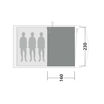 Planlösning för matta till Outwell Oakwood 3
