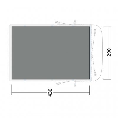 Golvskyddet ligger under hela biltältet och skyddar mot väta, smuts och slitage.