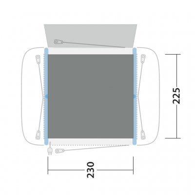 Tältmattan täcker hela allrummet för tältet Outwell Crossville 250SA