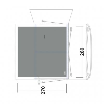 Tältmattan täcker hela allrummet för familjetältet Outwell Cozy Carpet Sacramento 6 Air