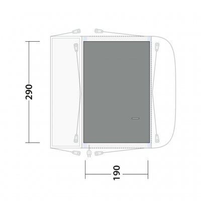 Tältmattan täcker hela allrummet för tältet Outwell Parkville 200SA