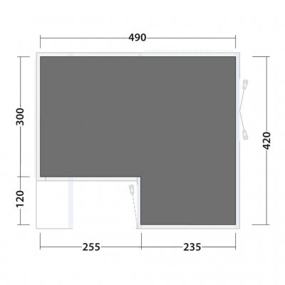 Måttskiss för golvskyddet till Maryland / Virginia 5