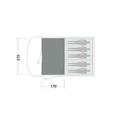 Mattan täcker det inre allrummet på Easy Camp Palmdale 500 eller 500 Lux.