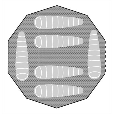 Mattan till Robens Klondike täcker hela tältet.
