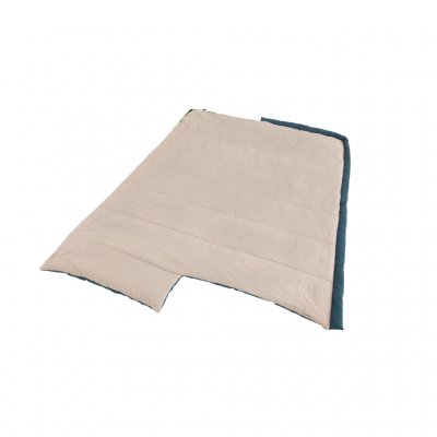 Outwell Celestial Lux Campingsovsäck går öppna och använda som ett täcke.