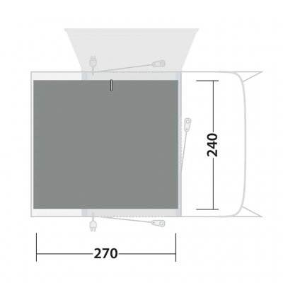 Tältmattan täcker hela allrummet för tältet Outwell Talladega Air