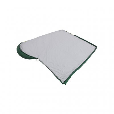 Dragkedjan på Outwell Campion går öppna helt så sovsäcken går använda som täcke.