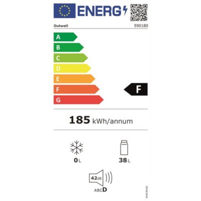 Energimärkning Outwell Deep Chill 38 kompressordriven kylbox.