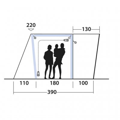 Höjdskiss Outwell Jonesville 290SA Biltält.