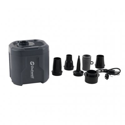 Outwell Mistral Rechargeable Pump levereras med 6 munstycken inklusive FHF-ventil vilket gör att den passar de flesta madrasser