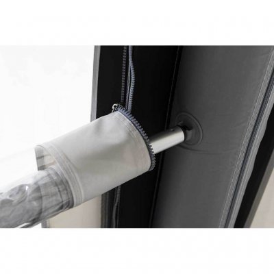 Fäst förtältets fönster runt stången.