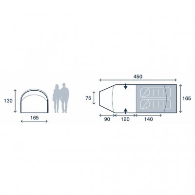 Planlösning för Kampa Wanderlight Tält