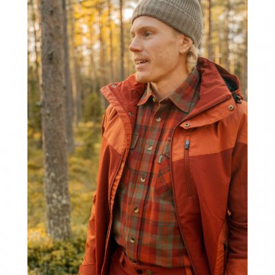 Pinewood Härjedalen Flanellskjorta Herr Terracotta/Green