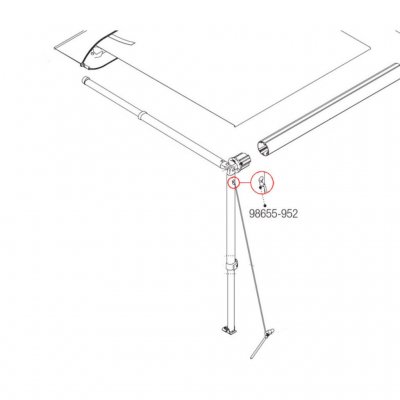 Linhållare som fästs i benet för Fiamma Ccaravanstore.