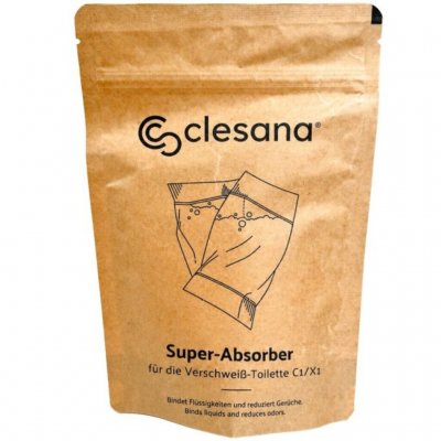 Granulat för Clesana-toaletter som suger upp vätska och minskar lukt.