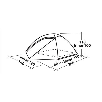 Måttskiss till Easy Camp Meteor 200.