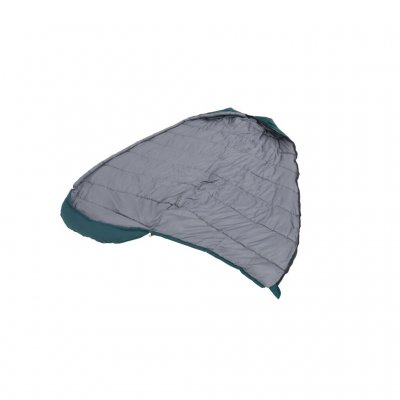 Sovsäcken kan öppnas upp hela vägen och användas som ett täcke.