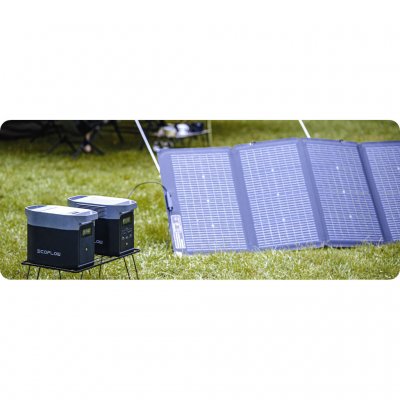 Extrabatteriet laddas vi det batteridrivna elverket Delta 2 och går ladda via solpaneler, 230V eller bilen.